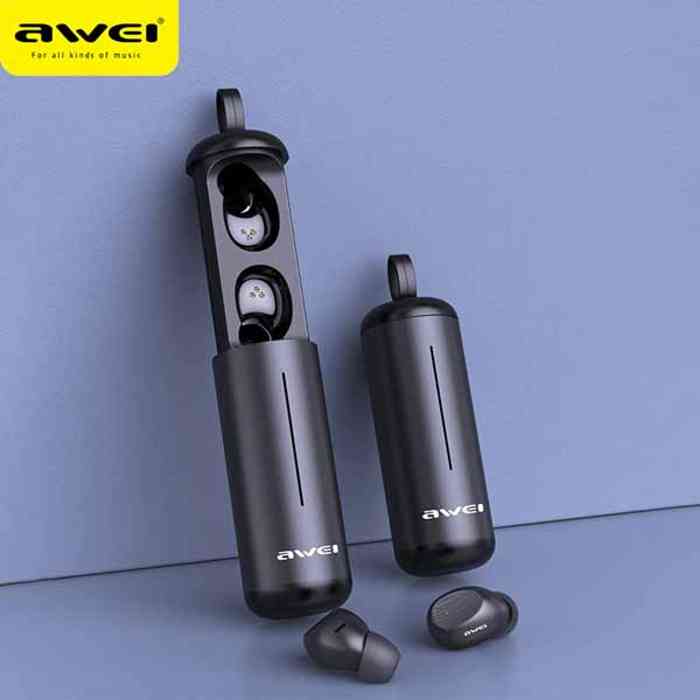 Awei T55 Touch TWS Dual Ear Bluetooth Earbuds With Charging Can